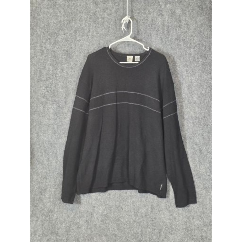 VTG AX Armani Exchange Mens Black Lambswool Crewneck Sweater XL Designer‎ Winter